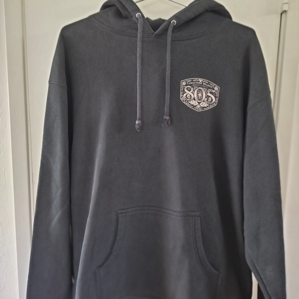 805 Firestone Walker Brewery Black Hoodie Motorcycle Skeleton Design Size Large